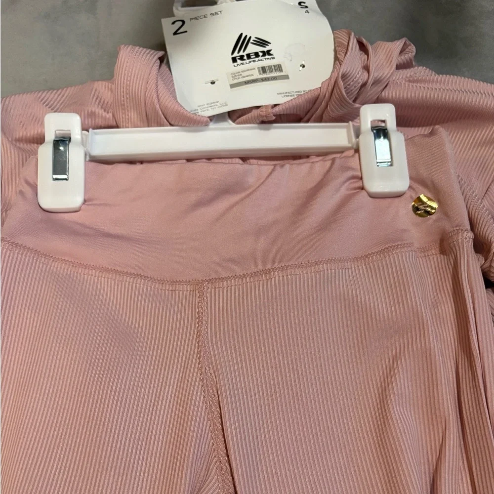 RBX Pink Hooded Top with Gold Accent and side Rouching - Picture 4 of 4